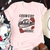 "Country Music" T-shirt Rosa / S