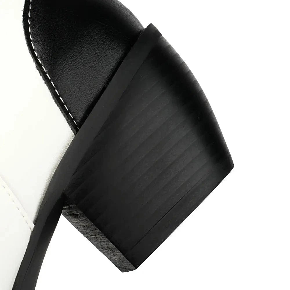 Tvåfärgade Låga Cowboy Boots för Dam