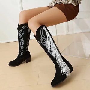 Cowboy boots med fransar