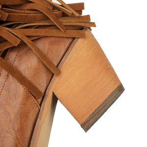 Låga Cowboyboots i Slouchy Stil med Fransar för Dam