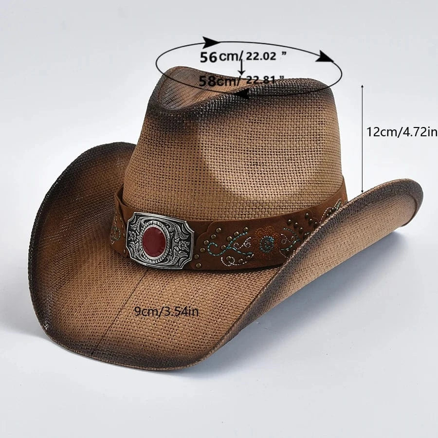 Cowboy Stråhatt med Smyckesbälte