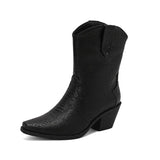 Mönstrade Låga Cowboyboots för Dam Svart / 36