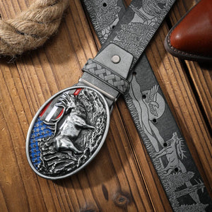 Cowboybälte amerikanskt älgspänne