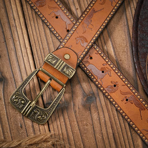 Cowboybälte Antik Mässingsspänne
