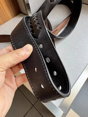 Cowboybälte i Handgjort Flätat Läder med Klassisk Spänne