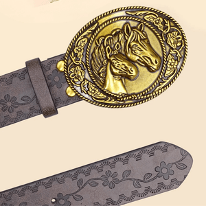 Cowboybälte i Retrostil med Hästmotiv och Präglad Design