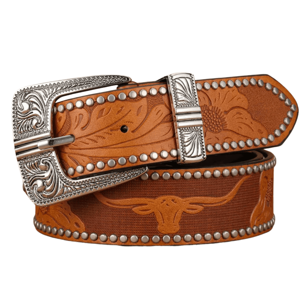 Cowboybälte med klassiskt westernspänne Brun / 120cm