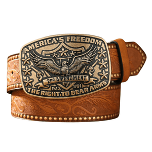 Cowboybälte med örnmotiv "America’s Freedom" Kamel guld / 120cm