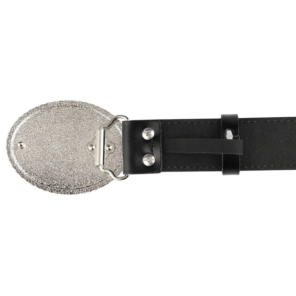 Cowboybälte med tjurskallespänne i äkta läder