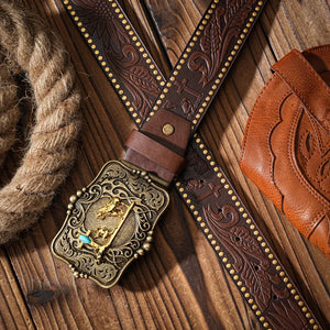 Cowboybälte med westernspänne