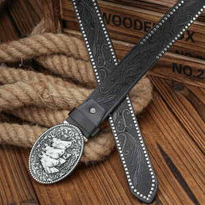 Cowboybälte silverfärgat hästspänne