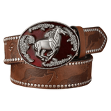 Cowboybälte westernhästdesign Brun / 120cm