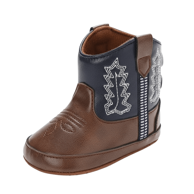 Cowboyboots baby mjukt skinn halkfria Blå / 7–12 månader