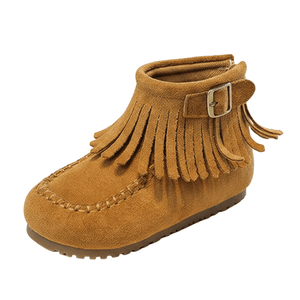 Cowboyboots för Barn i Mjuk Mockastil med Fransar Gul / 25