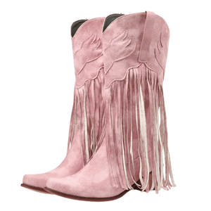 Cowboyboots med fransar och retrolook