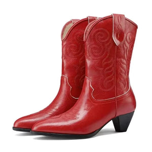 Cowboyboots med klassisk broderad westernlook