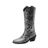 Cowboyboots med Ormskinnsmönster för Dam Svart / 36