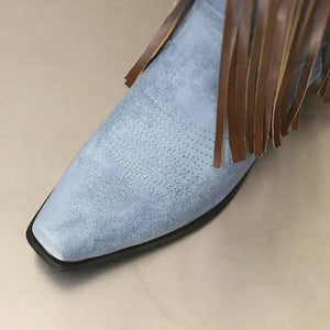 Cowboyboots med tofsar och broderad retrodesign