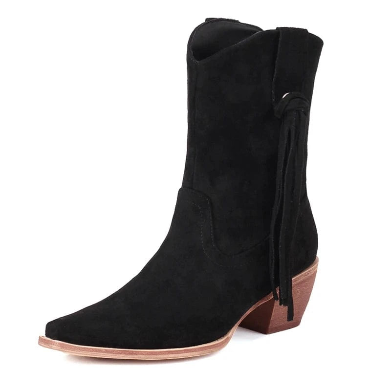 Cowboyboots med tryckt mönster Svart / 35