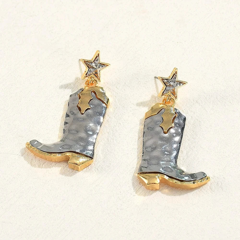 Cowboyboots örhängen Guld och silver