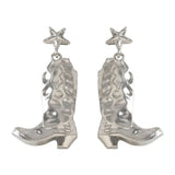 Cowboyboots-örhängen med pärlor och snöflinga Silver