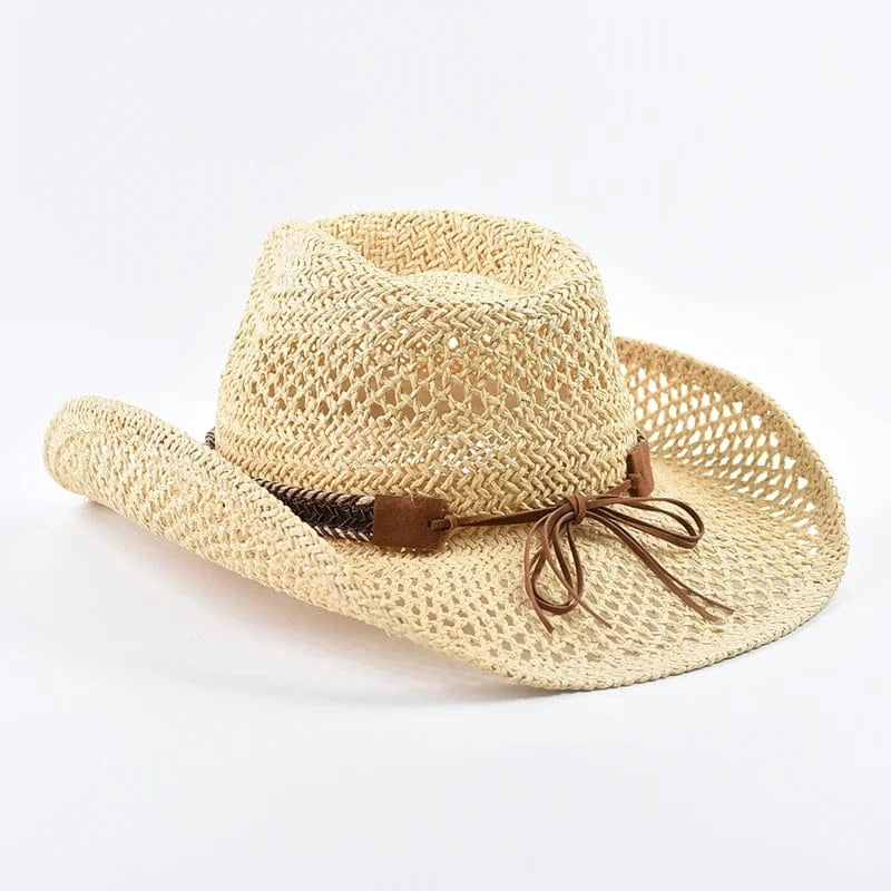 Cowboyhatt dam strå Beige / One Size