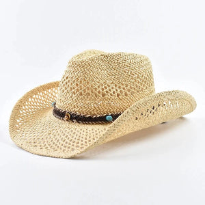 Cowboyhatt dam strå Beige / One Size