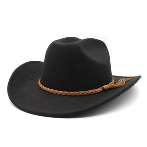 Cowboyhatt Flätad Rem Svart / 57-58cm