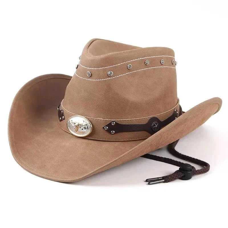 Cowboyhatt Herr Läder Modell2 / Ungefär 56-59cm