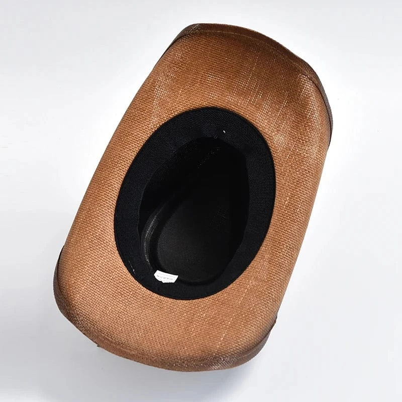 Cowboyhatt i Handvävd Strå Mörkbrun / 56-58cm