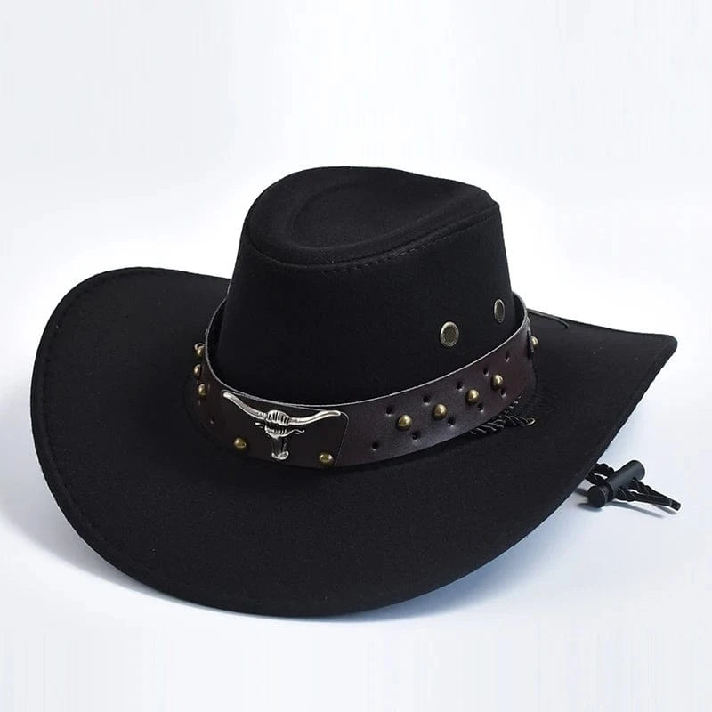 Cowboyhatt i konstmocka Svart / 56-58cm