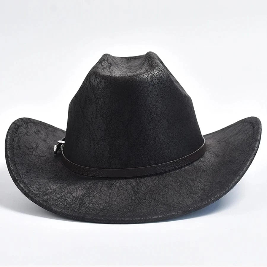 Cowboyhatt Konstläder Svart / One Size