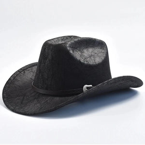 Cowboyhatt Konstläder Svart / One Size