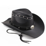 Cowboyhatt läder Svart / 58cm