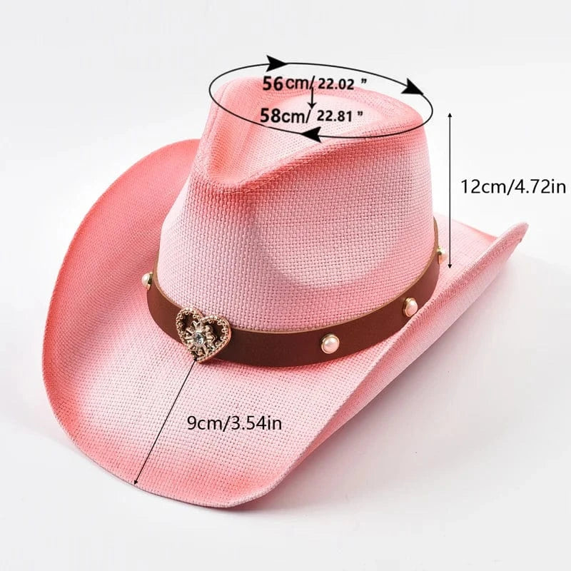 Cowboyhatt med Hjärtdekor