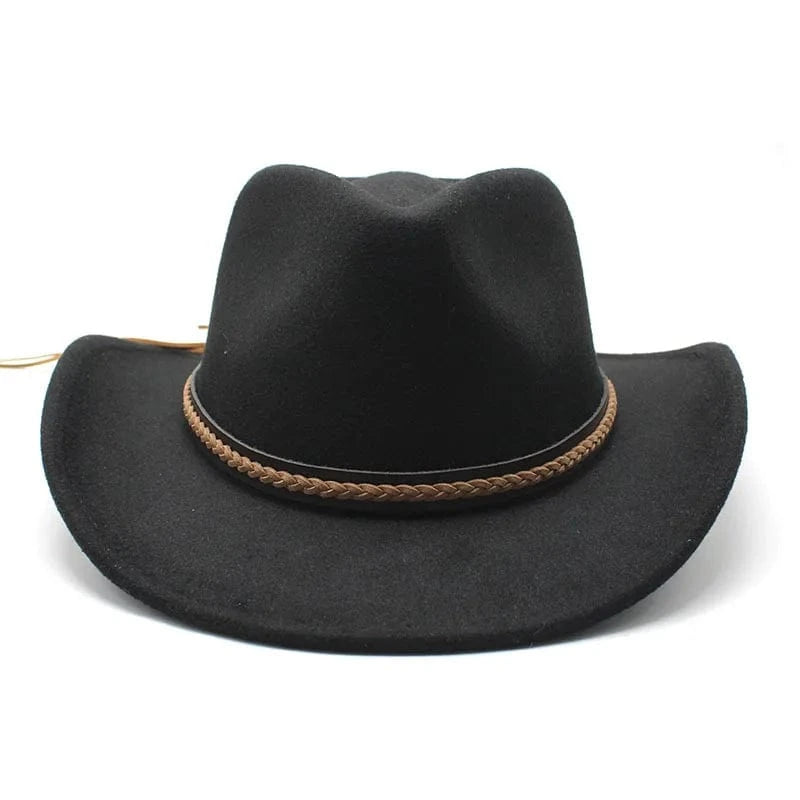 Cowboyhatt med läderfläta