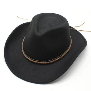 Cowboyhatt med läderfläta
