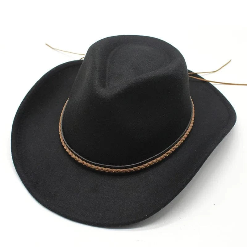 Cowboyhatt med läderfläta