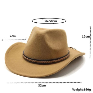 Cowboyhatt med läderfläta