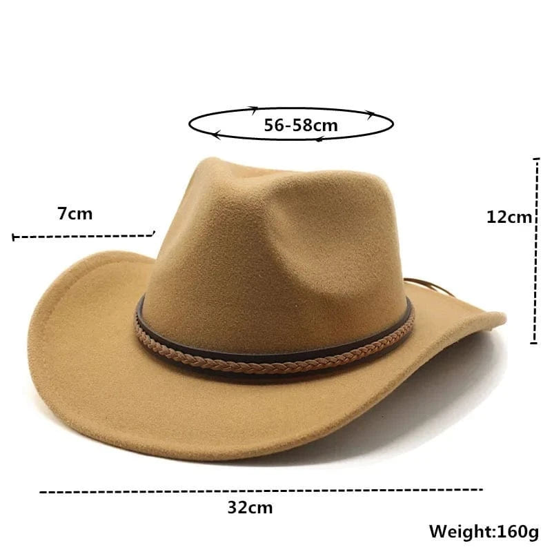 Cowboyhatt med läderfläta