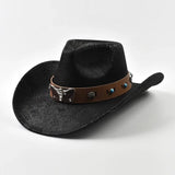 Cowboyhatt med Oxhuvud Svart / Kan justeras