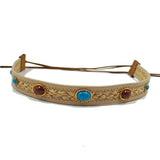 Cowboyhattband med ovala dekorstenar Beige / 1 stycke