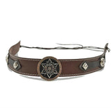 Cowboyhattband med rund metallmedaljong Mörkbrun / 1 pieces