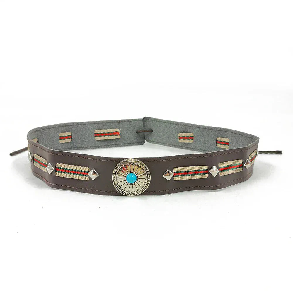 Cowboyhattband turkosconcho Brun / 1 stycke