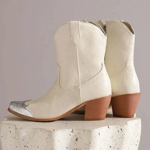 Cowgirl-Ankelboots med Metalltå