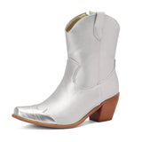 Cowgirl-Ankelboots med Metalltå Silver / 35