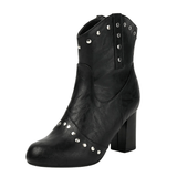 Cowgirl-Ankelboots med Nitar Svart / 36