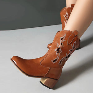 Cowgirl Boots med Utskärningar