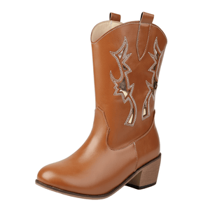 Cowgirl Boots med Utskärningar Brun / 36