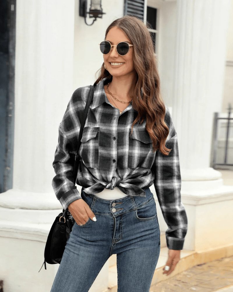 Cowgirl rutig flanellskjorta